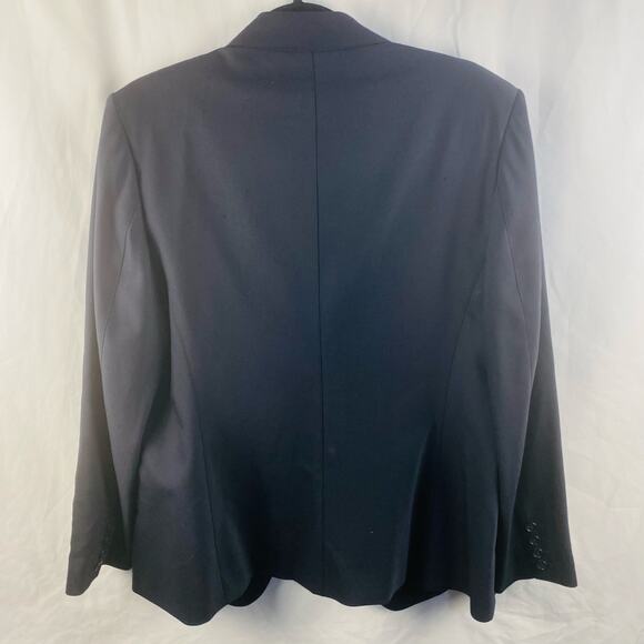 Talbot's Black Italian Wool Classic Blazer Size 14 Capsule Minimalist Timeless - Picture 8 of 9